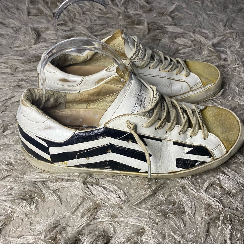 GOLDEN GOOSE LIMITED EDITION BLACK STAR SUPERSTAR SNEAKERS men size 9